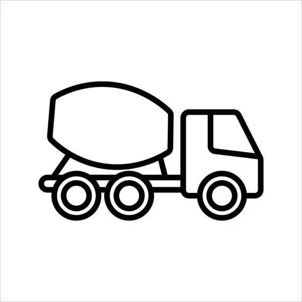 Simbolo Illustrazione Vettoriale Icona Camion Betoniera — Vettoriale Stock