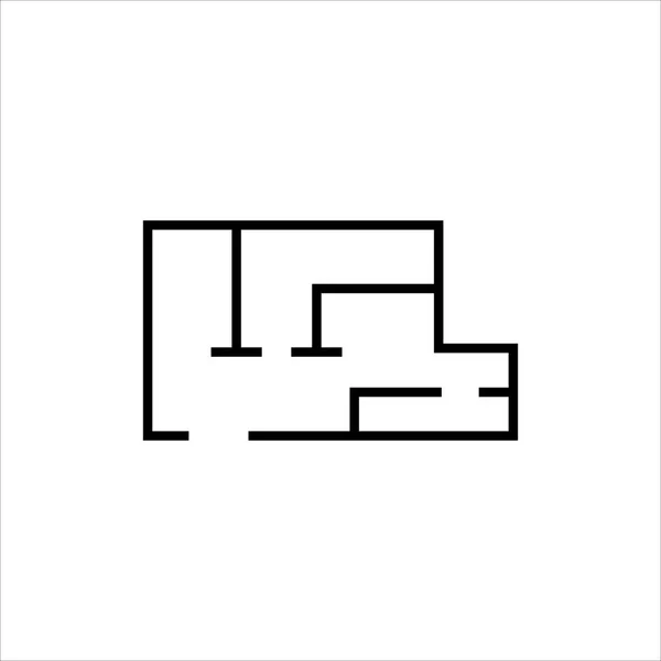 Floor Plan Icon Vector Illustration Symbol — Stock Vector