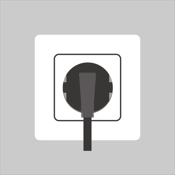 Plug Socket Icono Vector Ilustración Símbolo — Vector de stock