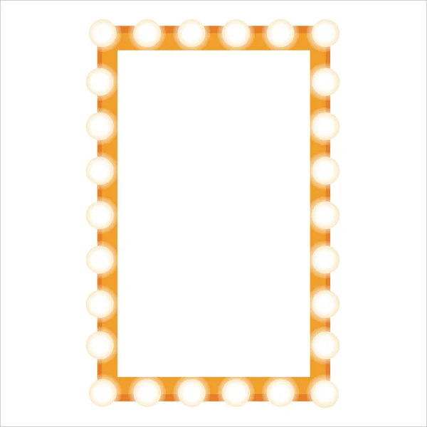 Miroir Avec Ampoules Icône Vecteur Illustration Symbole — Image vectorielle