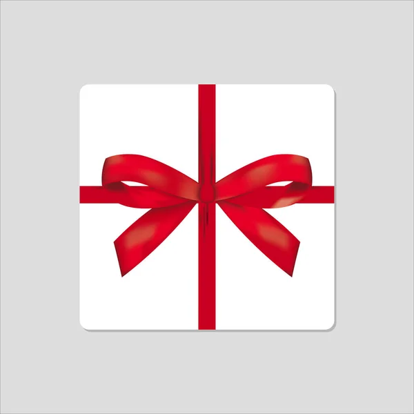Boîte Cadeau Avec Ruban Rouge Icône Vecteur Illustration Symbole — Image vectorielle
