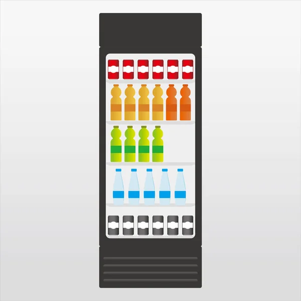 Kühlschrank Mit Getränken Süßwasser Mineralwasser Symbol Vektor Illustration Symbol — Stockvektor