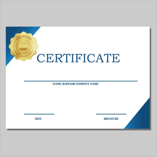Zertifikat Für Name Firmensymbol Vektor Abbildung Symbol — Stockvektor