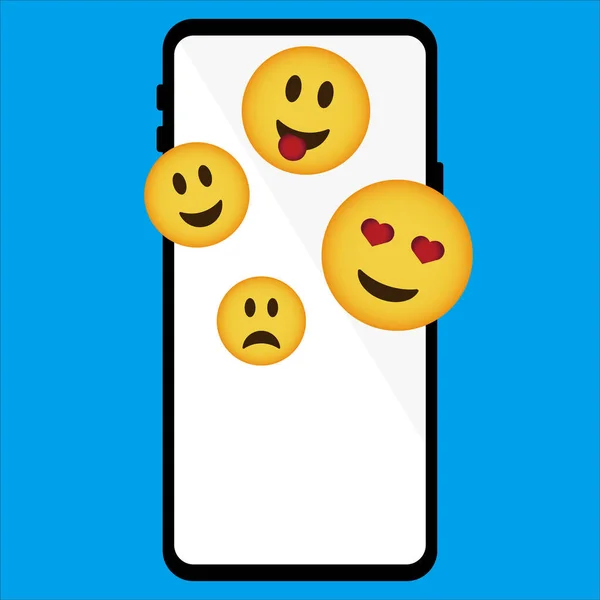 Telefon simgesi vektör illüstrasyonunda Emoji