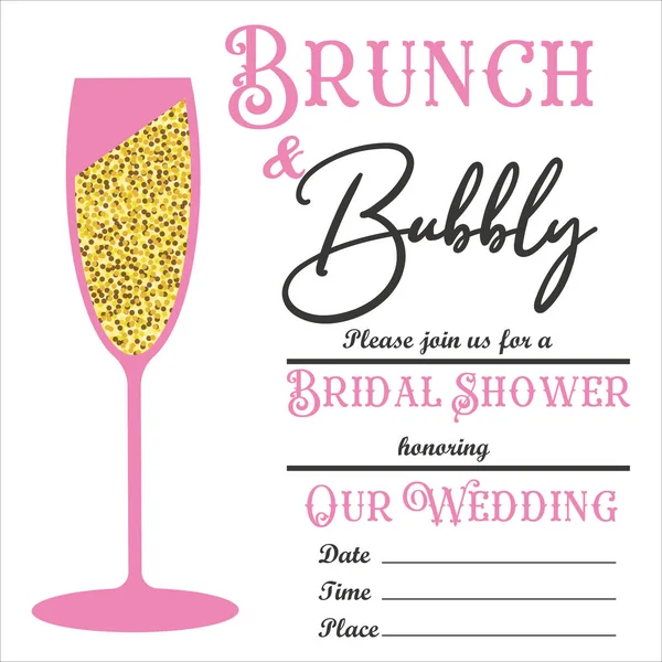 Brunch Bubble Invitation Bridal Shower Icon Vector Ilustrace — Stockový vektor