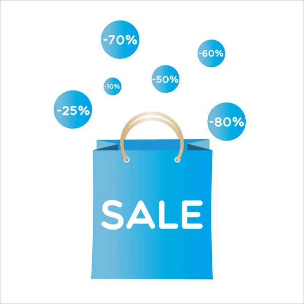 Verkauf Rabatt Einkaufspaket Symbol Vektor Illustration Symbol — Stockvektor