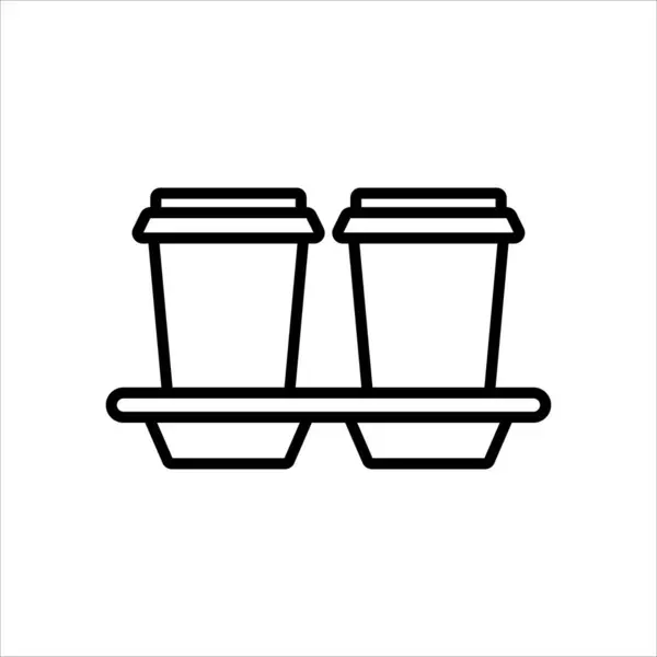 Cups Coffee Icon Vector Illustration Symbol — Stock Vector