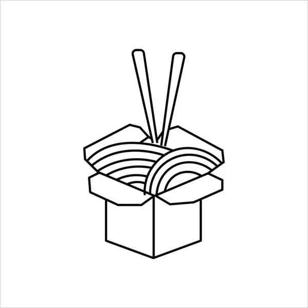 Fideos Caja Icono Vector Símbolo Ilustración — Vector de stock