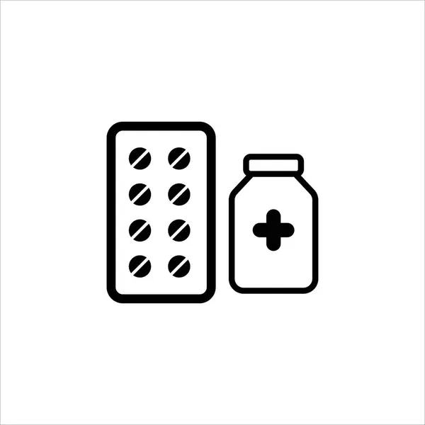 Pillole Icona Vettore Illustrazione Simbolo — Vettoriale Stock