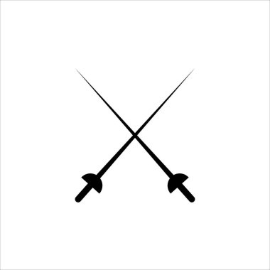 Çapraz eskrim epee ikonu vektör illüstrasyon sembolü