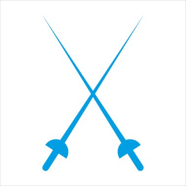 Çapraz eskrim epee ikonu vektör illüstrasyon sembolü