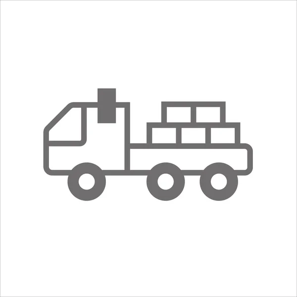 Caminhão Com Ícones Mercadorias Símbolo Ilustração Vetorial — Vetor de Stock