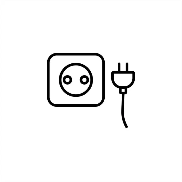 Socket Plug Icono Vector Símbolo Ilustración — Vector de stock