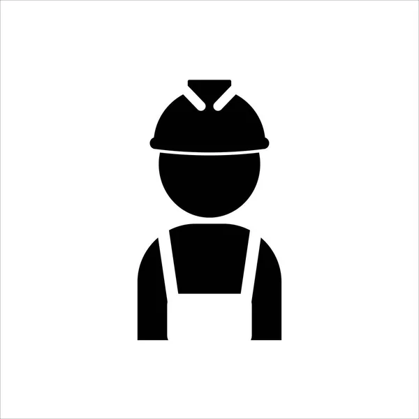 Travailleur Dans Icône Hardhat Symbole Vectoriel Illustration — Image vectorielle
