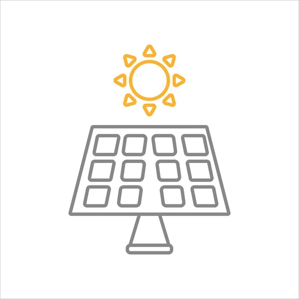 Panel Solar Icono Vector Símbolo Ilustración — Vector de stock