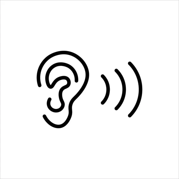 Ear Hearing Icon Vector Illustration Symbol — Stock Vector