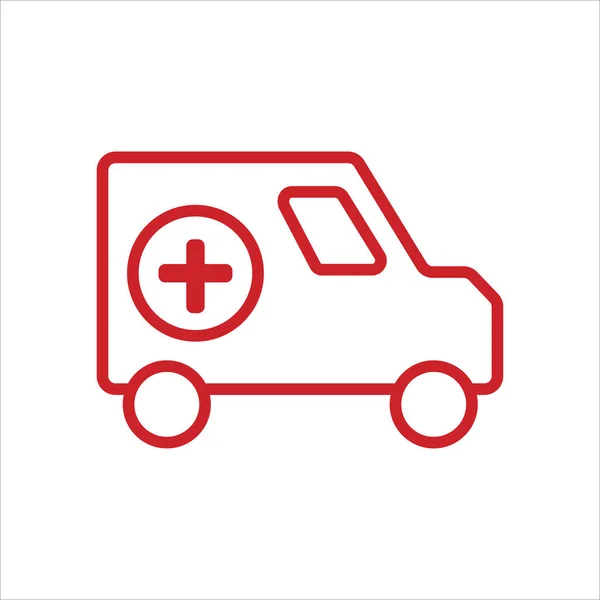 Icona Ambulanza Vettoriale Illustrazione Simbolo — Vettoriale Stock