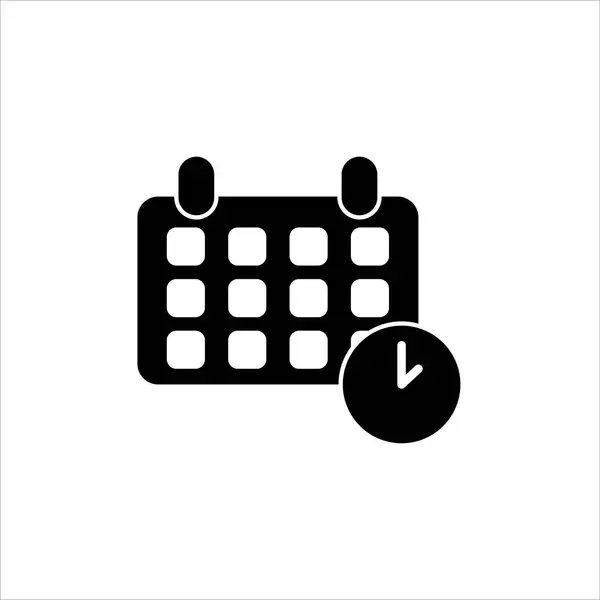 Calendrier Avec Icône Horloge Vectoriel Illustration Symbole — Image vectorielle