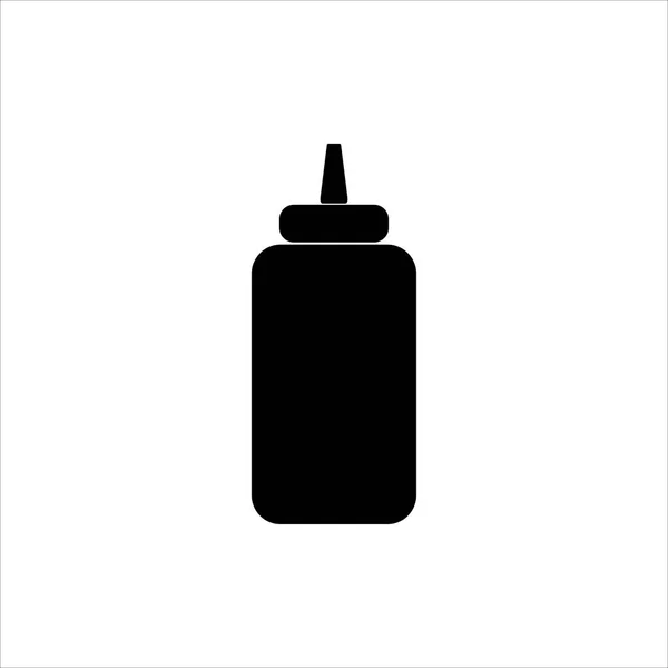 Bouteille Sauce Icône Vectoriel Illustration Symbole — Image vectorielle