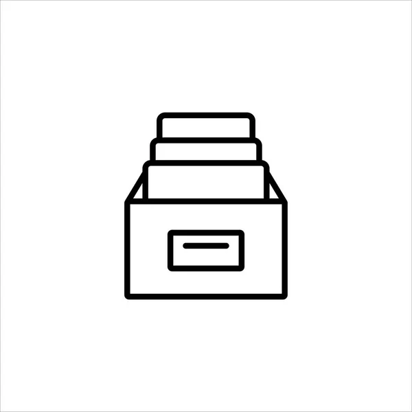 Boîte Avec Des Dossiers Icône Vectoriel Illustration Symbole — Image vectorielle