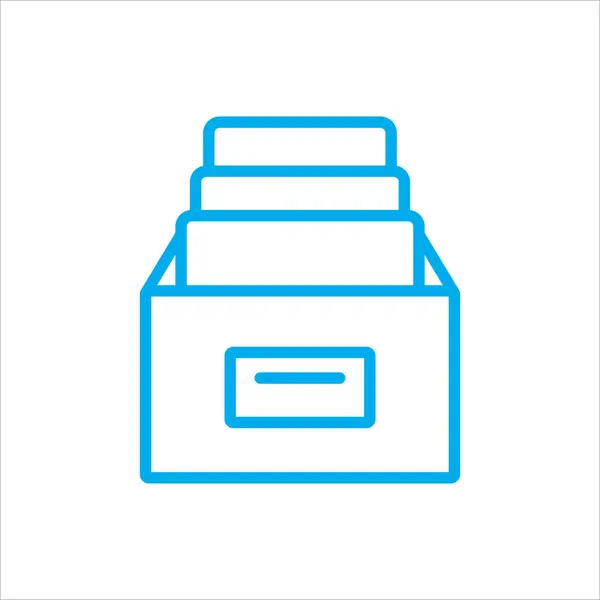 Pudełko Folderów Ikona Wektor Symbol Ilustracji — Wektor stockowy