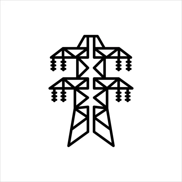 Simbolo Illustrazione Vettoriale Icona Torre Alta Tensione — Vettoriale Stock