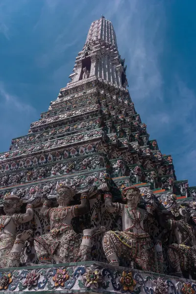 Detalj Foto Wat Arun Bangkok Thailand December 2022 Temple Dawn — Stockfoto