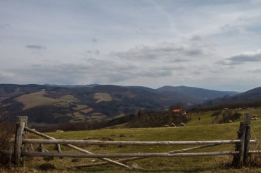 Spring mountains in Czech republic.