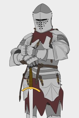 Illustration of medieval knight with sword