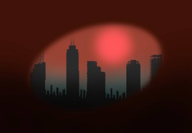 Illustration of silhouette city