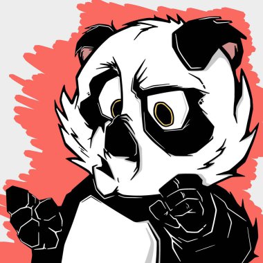 Illustration of panda graffiti style