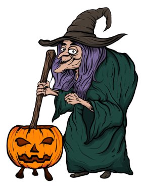 Illustration of halloween hag