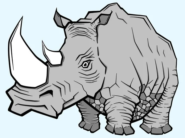 Illustration Rhinoceros Vector — Stock Vector