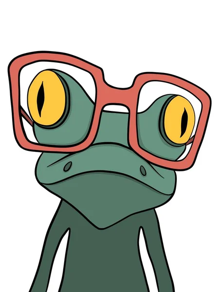Illustration Frog Glasses — 스톡 벡터