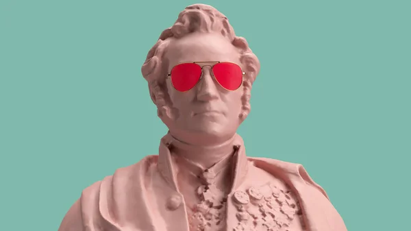 Render Herceg Rózsaszín Szemüvegben Portré Nagy Stilizált Pasztell Színek — Stock Fotó