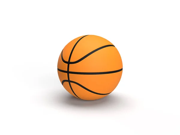 3Dレンダリング ブラックラインとオレンジバスケットボールイラスト — ストック写真
