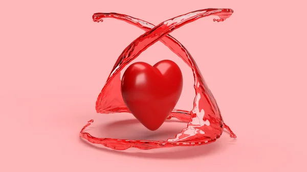 Renderowanie Plamy Miłości Wokół Serca Czerwone Plamy Wokół Serca Miłość — Zdjęcie stockowe