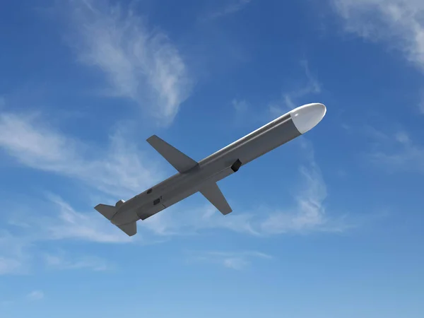 3d render rocket in the sky cruise missile