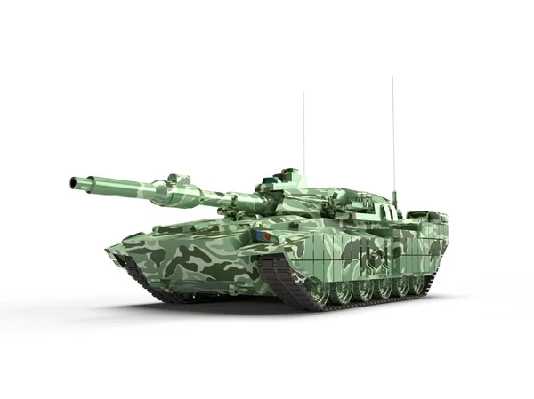 Vykreslení Úhel Pohledu Zelený Panzer Izolované Válečné Zbraně — Stock fotografie