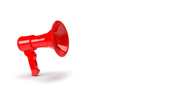Rendering Roter Megafon Lautsprecher Auf Dem Ehemaligen Hintergrund Der Linken — Stockfoto