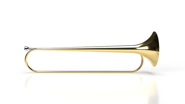 Maken Eenvoudige Bronzen Trompet Zonder Knoppen Een Witte Achtergrond — Stockfoto