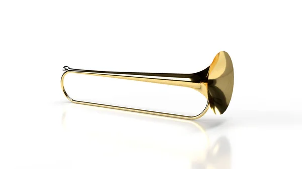Basit Bronz Trompeti Düğme Açısız Görüntüle — Stok fotoğraf