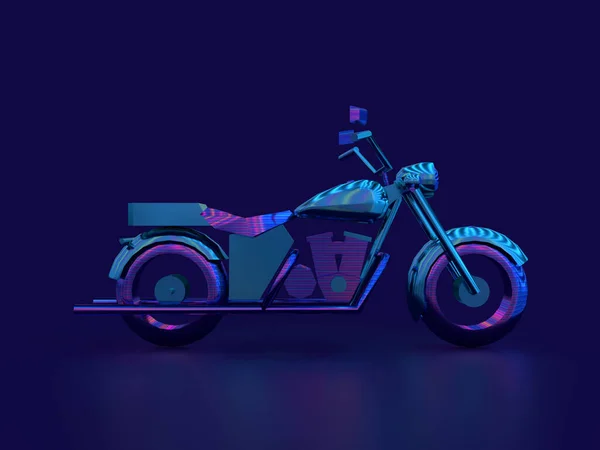 Render Motorkerékpár Cyberpunk Sötét Kék Háttér — Stock Fotó