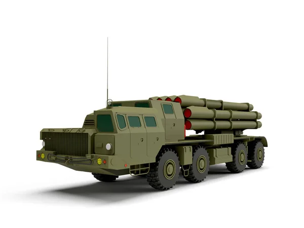 Render Ukraine Grad Roket Artillery Green Isolated — Stock Photo, Image
