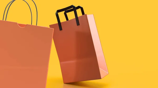 Render Orange Shoppingväskor Gul Försäljning Bakgrund — Stockfoto