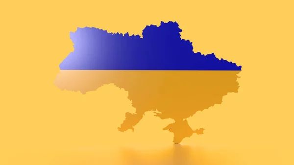 Карта Украины Сине Желтые Границы Украины Война Украине Россией — стоковое фото