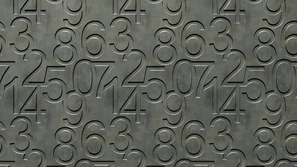 Καθιστούν Τσιμεντένιο Τοίχο Αριθμούς Συμπιεσμένο Στον Τοίχο — Φωτογραφία Αρχείου
