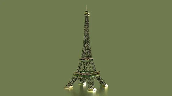 3DレンダリングEifelツアー軍の緑の背景 — ストック写真