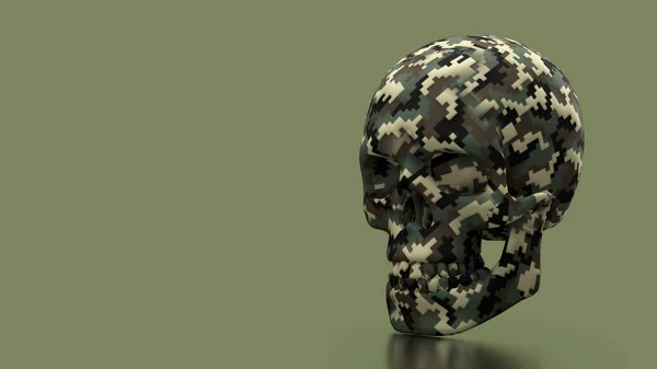 3D渲染军事骷髅背景 — 图库照片