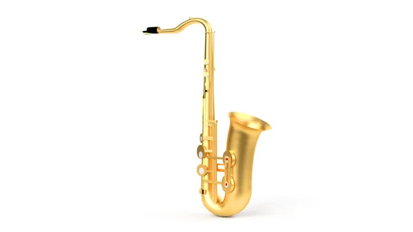 Render Golden Saxophone Old Jazz Music Background — Stock Photo, Image